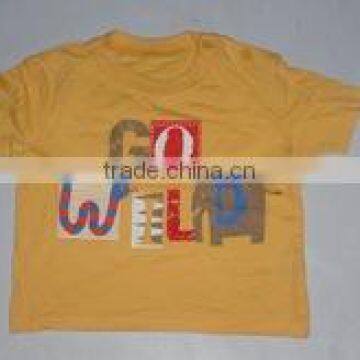 Printed Round Neck Yellow T-Shirt