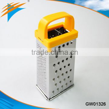Stainless Steel 4 Sided Grater Cheese Potatoes Carrots Fine Fruits Medium Coarse