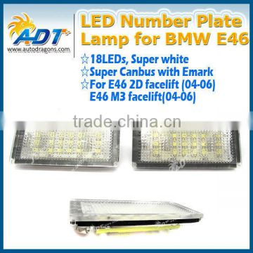 2016 wholesale 18 LEDs E46 M3 E46 2D White LED Number License Plate Light for BMW E46