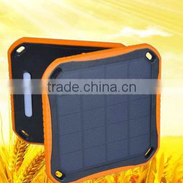 High conversion rate 5600mah fireproof solar power bank with 8 led lights