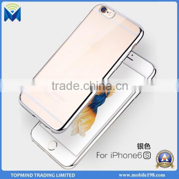 High Quality Transparent Electroplate TPU Back Case for iPhone 6plus 6s plus 5.5inch