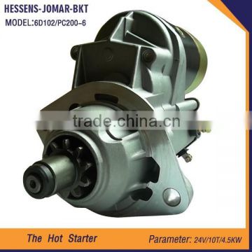 China Wholesale excavator engine parts starter motor for PC200-6 6D102