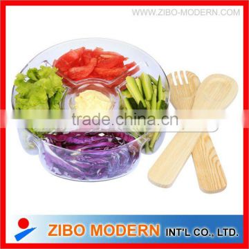 Round Glass bowl for food/glassware/plastic salad bowl
