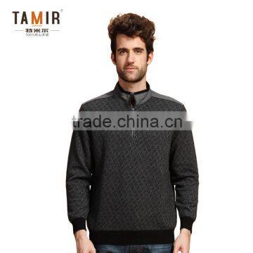 Winter Cashmere Knitted Pullover Sweater,Fashion Comfortable Latticed Zipped Pullover