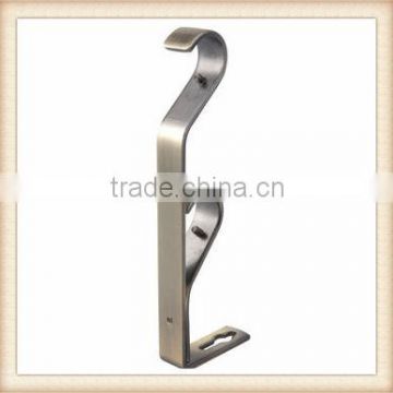 Satin Nickel Adjustable Metal Double Curtain Rod Bracket