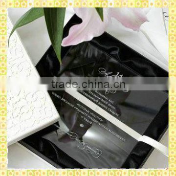 Customized Engraved Glass Chinese Invitation Cards For Guest Souvenir Gifts
