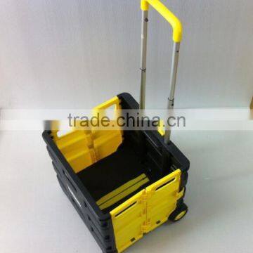 Collapsible plastic rolling cart