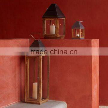 Wooden DomeTop Lantern With Different Sizes For Candle Lantern