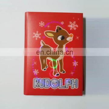 Promotional hardcover a5 diary / journal glitter notebook with led light