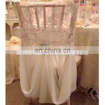 High Quality Lace Chiffon Chair Covers for Weddings with Ruffles