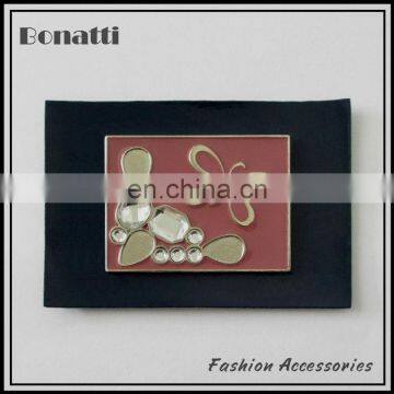 high quality pu leather labels with rhinestone for bags shoes and jeans