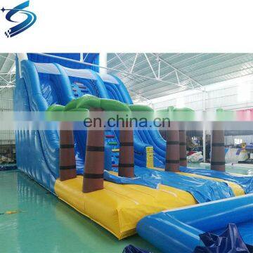 Manufacturer Large Adult Inflatable Forest Water Wet Slide With Small Pool For Clearance Sale