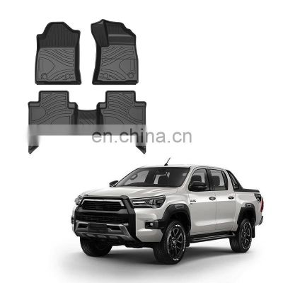 All Weather Anti Slip Waterproof Bacterial Right Rudder Cabin Tpe Car Floor For Toyota Hilux Revo/Rocco 2021