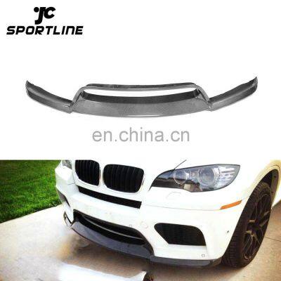 E71 X6M E70 X5 M Style Carbon fiber Car Front lip spoiler For BMW