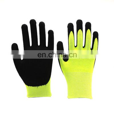 15 Gauge Nylon Nitrile Gloves Sandy Nitrile Caoted Anti Slip Work Glove Hand Work Gloves Men