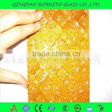 Factory price 6mm 8mm colored Begonia Patterned Glass