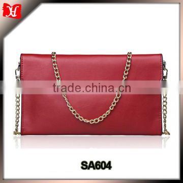 Custom red color ladies leather acrylic clutch bag envelope evening bag wholesale