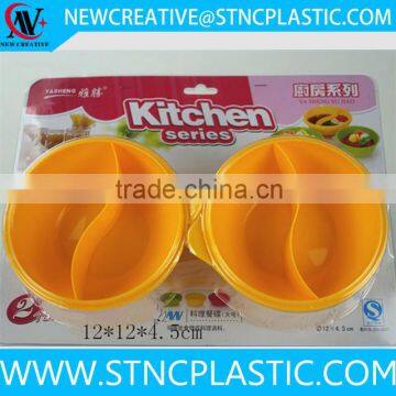 kitchen round plastic bowl with divider