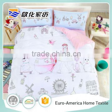 100% Cotton Fashion Flower Printed Flat Duvet Covers