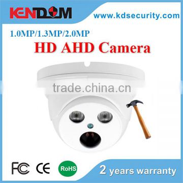 Kendom manufacturer high difinition IP66 vandal proof indoor use IR ahd dome camera with 3.6,4.0.6,0,8mm fixed lens