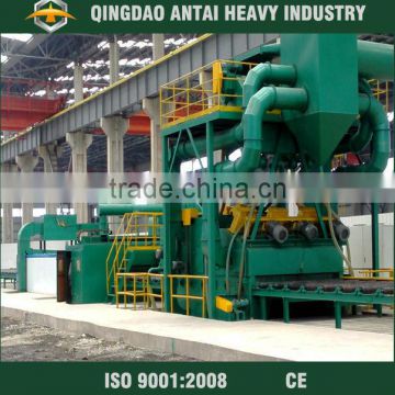 Shot blasting machine for steel plate and painting and drying line