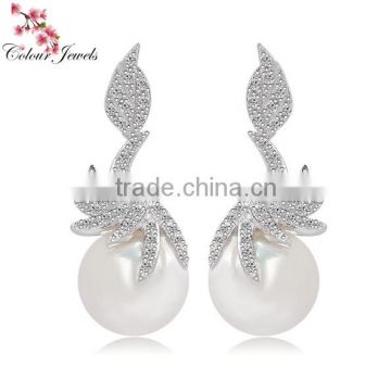 High Quality AAA Cubic Zircon Jewelry Bridal Luxury Sea Shell Pearl Earrings for Women Fine Wedding Jewelry