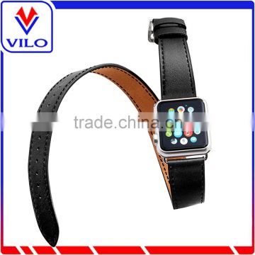 2016 New Style Genuine Leather Double Tour Watch Band Strap Replacement Band for Apple Watch