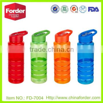 Portable Single wall Tritan plastic Water Bottle with straw