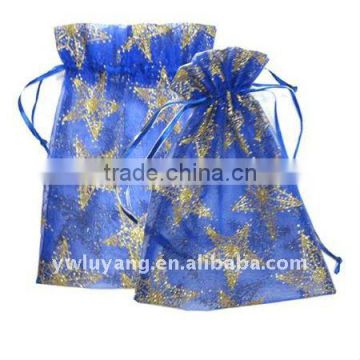 fashion drawstring organza souvenir bag for promotion gift or christmas