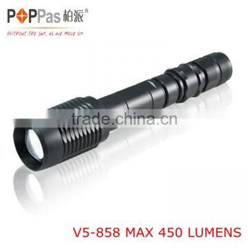 POPPAS V5-858 T6 10W zoom adjustable and rechargeable led flashlight