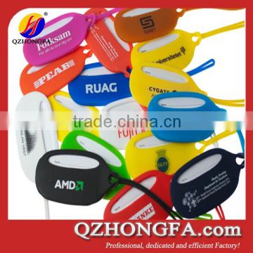 soft printing luggage tag with silicone cord
