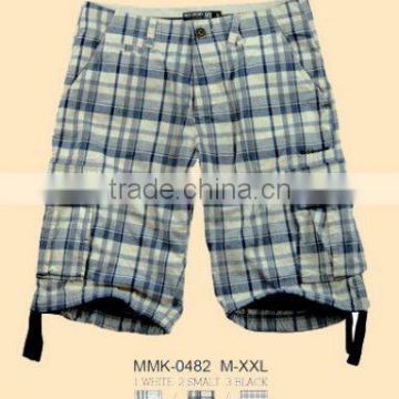 plaid camouflage cargo shorts for men