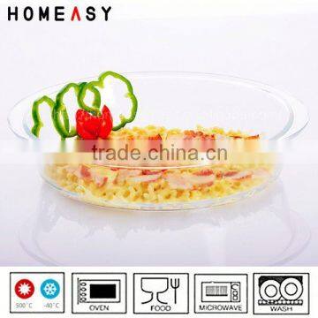 Clear glass oven to table glass decorative dish