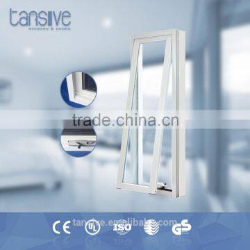 white chain winder aluminum double glass awning windows