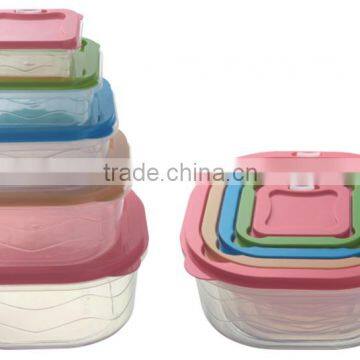 keyway 5pcs plastic storage box with multi colorful lid