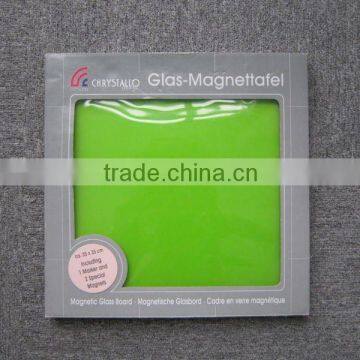 Yellow tempered magnetic glass memo board&glass white board