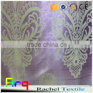 100% blackout flocked silk like polyester material fabrics for curtain - - african fabric wholesale