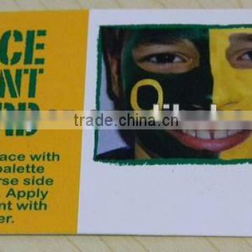 baseball face paint card safe for skin painting children design