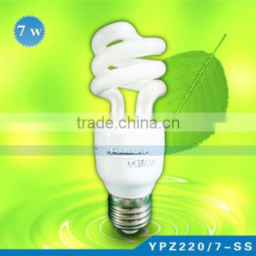 CHINA CHEAP 6400K TRI COLOR HALF SPIRAL ENERGY SAVING LAMP 7W E27 B22 MANUFACTURER