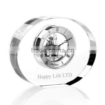 2016 3d crystal clock for business gift