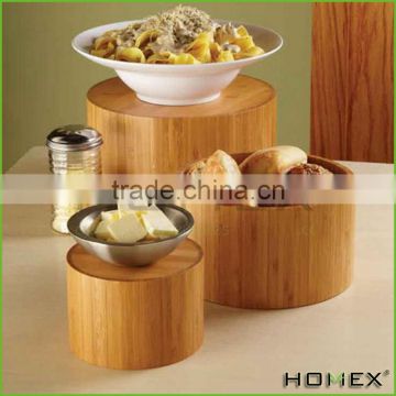 Bamboo Canister Food Container Bamboo Riser Homex-BSCI Factory