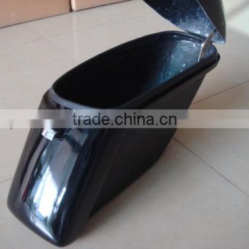 Glossy painting finish customized fiberglass side box for motorcycle, hand lay, carpet inside
