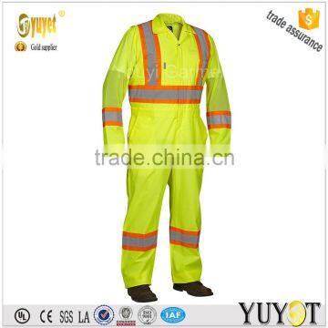 PU Coated High Visibility Reflective Waterproof Safety Coverall