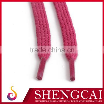Color Custom Polyester/Nylon/100% Cotton Flat Shoelace For Sale