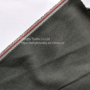 7.23oz Selvedge Chino Greyblue Thin Denim Fabric Manufacturer W0727