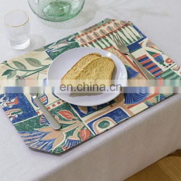 Stock cheap placemat clearance , 4pcs per set  ,jacquard design thermal insulation andnon-slip dinning table placemat