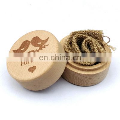 custom logo and color material wooden ring jewelry box