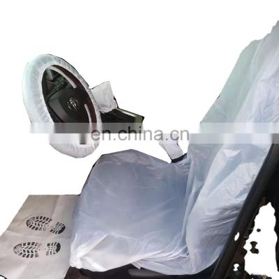 Disposable Transparent Dust-proof Seat Cover Set For Automobile And Disposable Plastic Film Automobile Cover