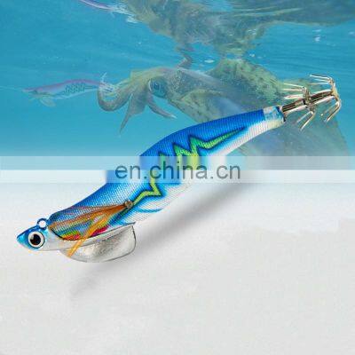 New 30/40G  4colors Beautiful Hard shrimp Baits Luminous Squid Jig Lures Light Pattern Wood Shrimp