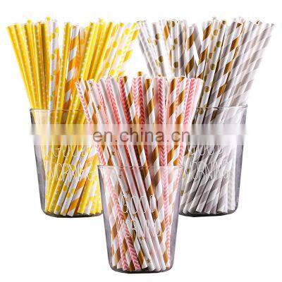 Takeaway packaging paper straws Sunkea custom logo colorful Disposable paper drink straws